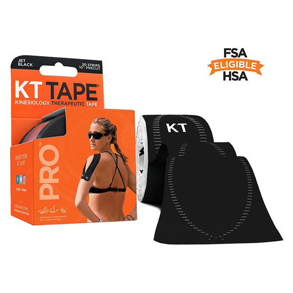 KT Tape ProX Kinesiology Therapeutic Body Tape: Box of 15 Patches, Jet  Black